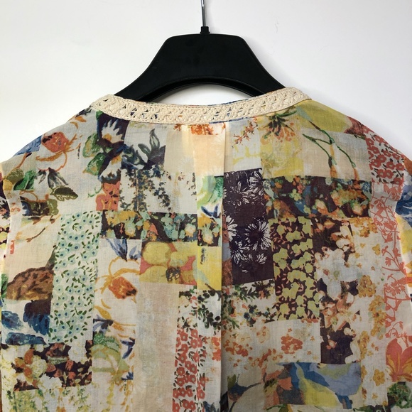 Anthropologie Maeve Floral Abella Pintuck SZ 0 - Picture 14 of 15